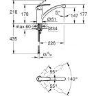 Смеситель для кухни GROHE Start, низкий излив, хром (32441001)