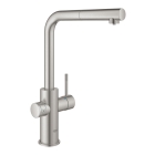 Смеситель для кухни GROHE Blue Home с системой фильтрации, охлаждения и газирования воды, Wi-Fi, суперсталь (31539DC0)