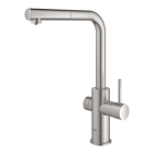 Смеситель для кухни GROHE Blue Home с системой фильтрации, охлаждения и газирования воды, Wi-Fi, суперсталь (31539DC0)
