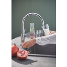 Смеситель для кухни GROHE Blue Pure BauCurve с функцией фильтрации, с фильтром в комплекте, хром (30385000)