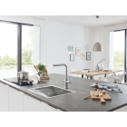 Смеситель для кухни GROHE Blue Home с системой фильтрации, охлаждения и газирования воды, Wi-Fi, суперсталь (31539DC0)