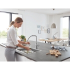Смеситель для кухни GROHE Blue Home с системой фильтрации, охлаждения и газирования воды, Wi-Fi, суперсталь (31539DC0)