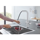 Смеситель для кухни GROHE Blue Home с системой фильтрации, охлаждения и газирования воды, Wi-Fi, хром (31539000)