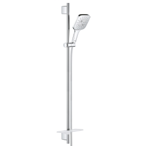 Душевой гарнитур GROHE Rainshower SmartActive 130 Cube с мыльницей, 3 режима струи, душевая штанга 900 мм, 12 л/мин, хром (26586000)