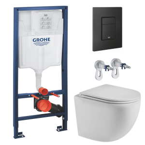 Комплект инсталляции GROHE Solido 38811KF0 с унитазом AQUAme AQM2002MW и сиденьем с микролифтом (NW0298)