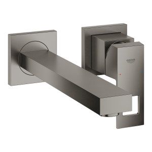 Внешняя часть смесителя для раковины GROHE Eurocube на 2 отверстия, M-Size, темный графит матовый (23447AL0)