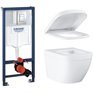 Комплект инсталляции GROHE Euro Ceramic с унитазом и сиденьем с микролифтом (NW0132)