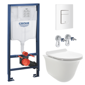Комплект инсталляции GROHE Rapid SL 38772SH0 с унитазом AQUAme AQM2005 и сиденьем с микролифтом (NW0288)