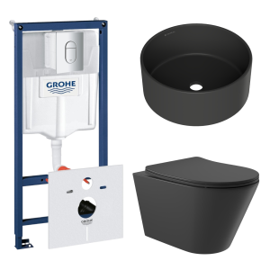 Комплект инсталляции GROHE Rapid SL NW0145/S с унитазом Aqueduto CONE CON0140 и раковиной Aqueduto ESPIRAL D400 ESP0140 (NW0433)