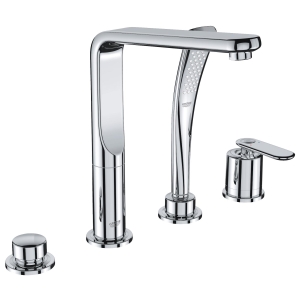 Смеситель для ванны GROHE Veris с душевым гарнитуром (на бортик ванны), 4 отверстия, хром (19373000)