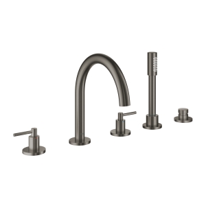 Смеситель для ванны GROHE Atrio двухвентильный, на 5 отверстий, на край ванны, темный графит матовый (19922AL3)