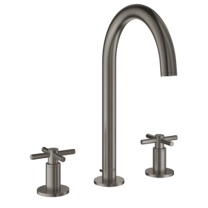 Смеситель для раковины GROHE Atrio двухвентильный на 3 отверстия, темный графит матовый (20008AL3)