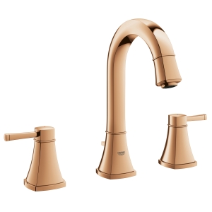 Смеситель для раковины GROHE Grandera двухвентильный на 3 отверстия, с донным клапаном, теплый закат глянец (20389DA0)