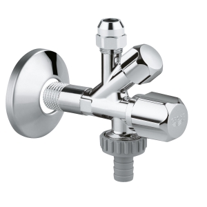 Вентиль угловой GROHE комбинированный 1/2″-3/8″ для подключения смесителей, хром (22035000)