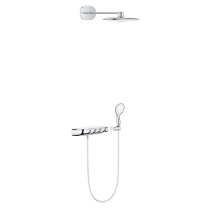 Душевая система GROHE Rainshower SmartControl 360 DUO с термостатическим смесителем, (без встраиваемой части), белая луна (26443LS0)