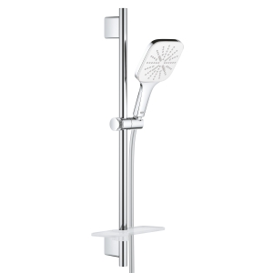 Душевой гарнитур GROHE Rainshower SmartActive 130 Cube, 3 вида струй, белая луна (26584LS0)