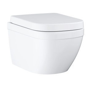 Унитаз GROHE Euro Ceramic подвесной, компактный, с сиденьем с микролифтом, альпин-белый (39693000)