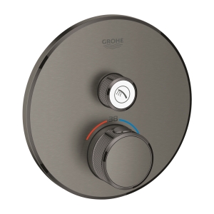 Внешняя часть термостата для душа GROHE Grohtherm SmartControl на 1 потребителя, круглая, темный графит матовый (29118AL0)