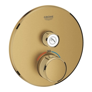 Внешняя часть термостата для душа GROHE Grohtherm SmartControl на 1 потребителя, круглая, холодный рассвет матовый (29118GN0)