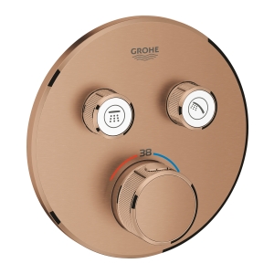 Внешняя часть термостата для ванны и душа GROHE Grohtherm SmartControl на 2 потребителя, круглая, теплый закат матовый (29119DL0)