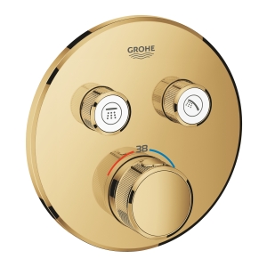 Внешняя часть термостата для ванны и душа GROHE Grohtherm SmartControl на 2 потребителя, круглая, холодный рассвет глянец (29119GL0)