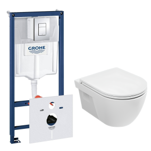 Комплект инсталляции GROHE Rapid SL 38775001 с унитазом AQUAme AQM2011 и сиденьем с микролифтом (NW0314)