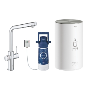 Комплект для кухни GROHE Red Duo с L-образным смесителем, бойлером M-Size и фильтром, хром (30327001)