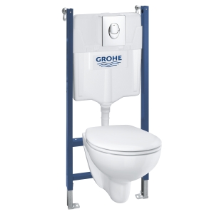 Готовый набор для туалета GROHE Bau Ceramic, инсталляция для подвесного унитаза GROHE Solido 5 в 1 (39419000)