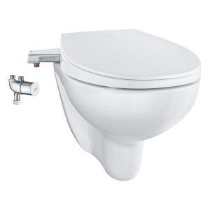 Унитаз GROHE Bau Ceramic подвесной, с сиденьем-биде и термостатом Grohtherm Micro, альпин-белый (39652SH0)