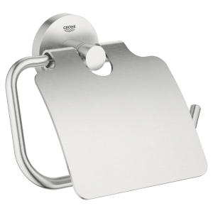 Держатель для туалетной бумаги GROHE Essentials, с крышкой, суперсталь (40367DC1)