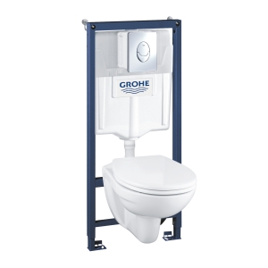 Комплект инсталляции GROHE Solido 4 в 1 с подвесным унитазом и сиденьем (39400000)