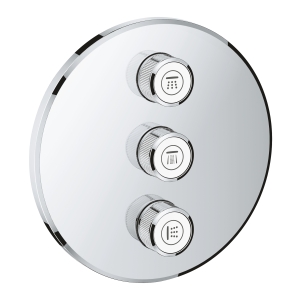 Внешняя часть переключателя потоков GROHE Grohtherm SmartControl на 3 положения, круглая, хром (29122000)