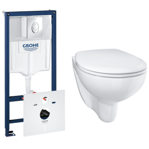 Комплект инсталляции GROHE Rapid SL 4 в 1 с унитазом Bau Ceramic и сиденьем (NW0115)