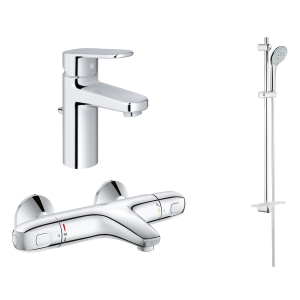 Комплект смесителей для ванной комнаты GROHE Grohtherm 1000 и Europlus с душевым гарнитуром, хром (NBT0002)