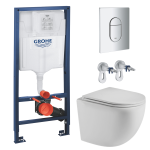 Комплект инсталляции GROHE Rapid SL NW0145/S с унитазом AQUAme AQM2002MW и сиденьем с микролифтом матовый (NW0274)