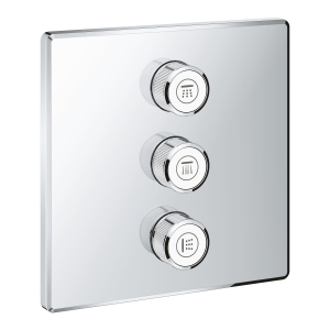 Внешняя часть переключателя потоков GROHE Grohtherm SmartControl на 3 положения, квадратная, хром (29127000)