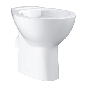 Унитаз напольный безободковый GROHE Bau Ceramic горизонтальный выпуск (без сиденья), альпин-белый (39430000)