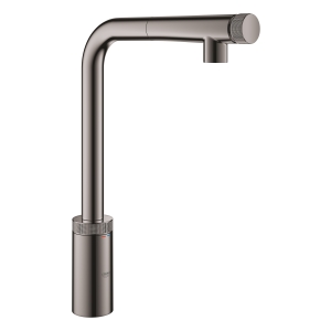 Смеситель для кухни GROHE Minta SmartControl с вытяжным L-изливом, темный графит глянец (31613A00)