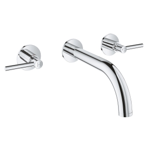 Внешняя часть смесителя для раковины GROHE Atrio настенного монтажа на 3 отверстия, двухвентильный, хром (20169003)