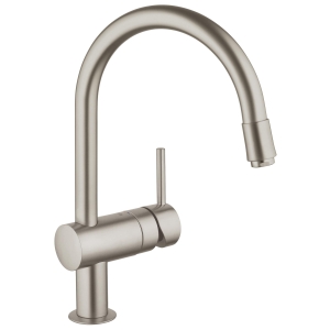 Смеситель для кухни GROHE Minta с вытяжным C-изливом, суперсталь (32918DC0)