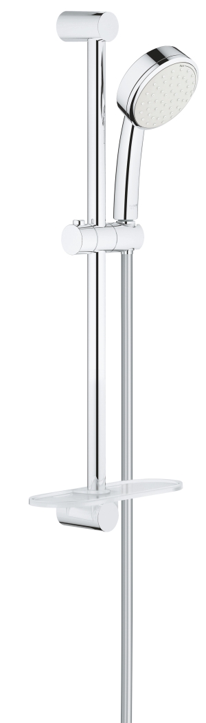 Душевой гарнитур GROHE New Tempesta Cosmopolitan 100 с мыльницей, 2 режима струи, душевая штанга 600 мм, 5,7 л/мин, хром (27928002)
