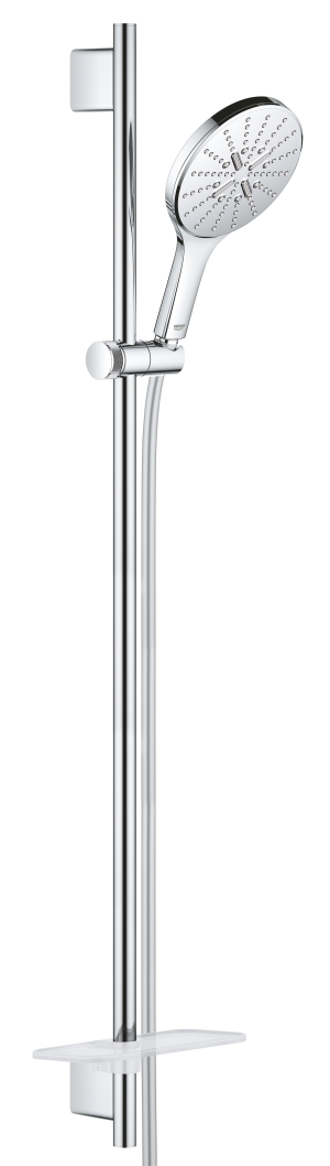 Душевой гарнитур GROHE Rainshower SmartActive 150 с мыльницей, 3 режима струи, душевая штанга 900 мм, 12 л/мин, хром (26593000)