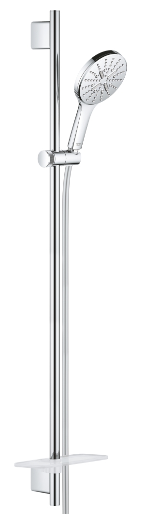 Душевой гарнитур GROHE RainShower SmartActive 130 с мыльницей, 3 режима струи, душевая штанга 900 мм, 9,5 л/мин, хром (26548000)