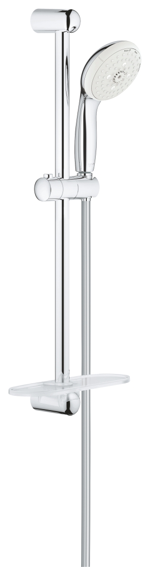 Душевой гарнитур GROHE New Tempesta 100 с мыльницей, 4 режима струи, душевая штанга 600 мм, 9,5 л/мин, хром (28436002)