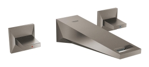 Внешняя часть смесителя для раковины GROHE Allure Brilliant настенного монтажа на 3 отверстия, вынос 161 мм, темный графит матовый (20346AL0)