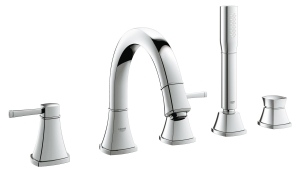 Смеситель для ванны GROHE Grandera двухвентильный, на 5 отверстий, на край ванны, хром (19919000)