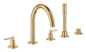 Смеситель для ванны GROHE Atrio двухвентильный, на 5 отверстий, на край ванны, холодный рассвет глянец (19922GL3)