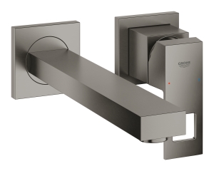 Внешняя часть смесителя для раковины GROHE Eurocube на 2 отверстия, M-Size, темный графит матовый (23447AL0)