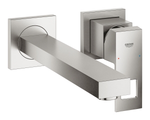Внешняя часть смесителя для раковины GROHE Eurocube на 2 отверстия, M-Size, суперсталь (23447DC0)