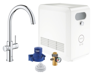 Смеситель для кухни GROHE Blue Professional с функцией фильтрации, с системой охлаждения и газирования воды, Wi-Fi, хром (31323002)